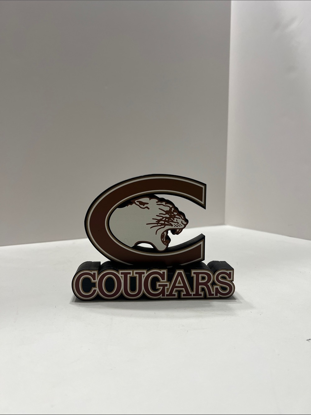 Cougars Decorative Team Logo Accent - Brown and Cream